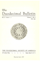 Duodecimal Bulletin Whole No 1 | Vol 1 No 2