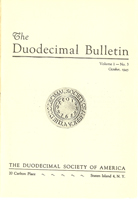 Duodecimal Bulletin Whole No 2 | Vol 1 No 3