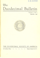Duodecimal Bulletin Whole No 5 | Vol 3 No 1