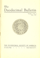 Duodecimal Bulletin Whole No 6 | Vol 3 No 2