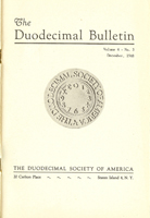 Duodecimal Bulletin Whole No B | Vol 4 No 3