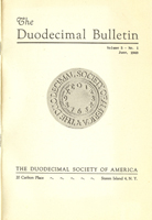 Duodecimal Bulletin Whole No 10 | Vol 5 No 1