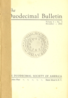 Duodecimal Bulletin Whole No 14 | Vol 6 No 3