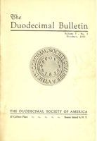 Duodecimal Bulletin Whole No 15 | Vol 7 No 1
