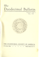 Duodecimal Bulletin Whole No 16 | Vol 8 No 1