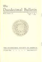 Duodecimal Bulletin Whole No 1A | Vol B No 1