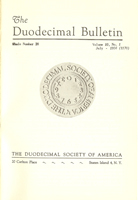 Duodecimal Bulletin Whole No 20 | Vol 10 No 1