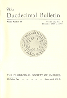 Duodecimal Bulletin Whole No 21 | Vol 10 No 2