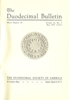 Duodecimal Bulletin Whole No 22 | Vol 11 No 1