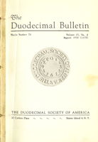Duodecimal Bulletin Whole No 24 | Vol 12 No 1