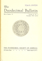 Duodecimal Bulletin Whole No 25 | Vol 12 No 2