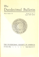 Duodecimal Bulletin Whole No 26 | Vol 13 No 1