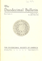 Duodecimal Bulletin Whole No 31 | Vol 17 No 1