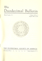 Duodecimal Bulletin Whole No 32 | Vol 18 No 1