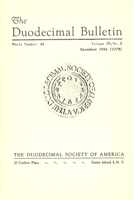 Duodecimal Bulletin Whole No 34 | Vol 19 No 2