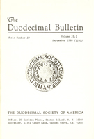 Duodecimal Bulletin Whole No 36 | Vol 1B No 1