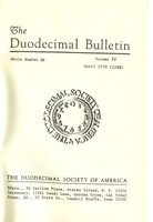 Duodecimal Bulletin Whole No 39 | Vol 21 No 1
