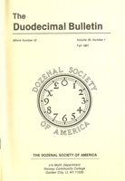 Duodecimal Bulletin Whole No 42 | Vol 26 No 1