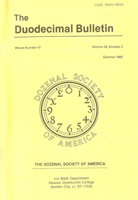 Duodecimal Bulletin Whole No 47 | Vol 28 No 2