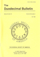 Duodecimal Bulletin Whole No 48 | Vol 28 No 3