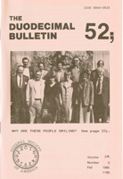 Duodecimal Bulletin Whole No 52 | Vol 2A No 3