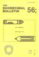 Duodecimal Bulletin Whole No 56 | Vol 30 No 1