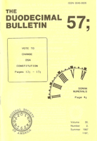 Duodecimal Bulletin Whole No 57 | Vol 30 No 2