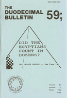 Duodecimal Bulletin Whole No 59 | Vol 31 No 1