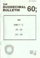 Duodecimal Bulletin Whole No 60 | Vol 31 No 4