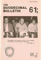 Duodecimal Bulletin Whole No 61 | Vol 32 No 1