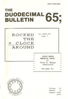 Duodecimal Bulletin Whole No 65 | Vol 33 No 2