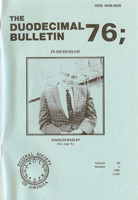 Duodecimal Bulletin Whole No 76 | Vol 39 No 1