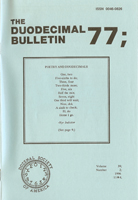 Duodecimal Bulletin Whole No 77 | Vol 39 No 2