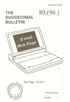 Duodecimal Bulletin Whole No 80 | Vol 40 No 1