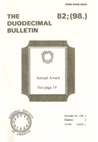 Duodecimal Bulletin Whole No 82 | Vol 41 No 1