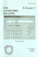 Duodecimal Bulletin Whole No 87 | Vol 43 No 2