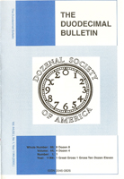 Duodecimal Bulletin Whole No 88 | Vol 44 No 1